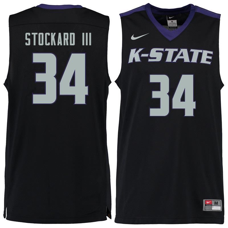 Men #34 Levi Stockard III Kansas State Wildcats College Basketball Jerseys Sale-Black